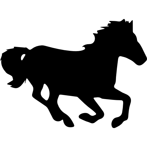 Horse in running motion silhouette